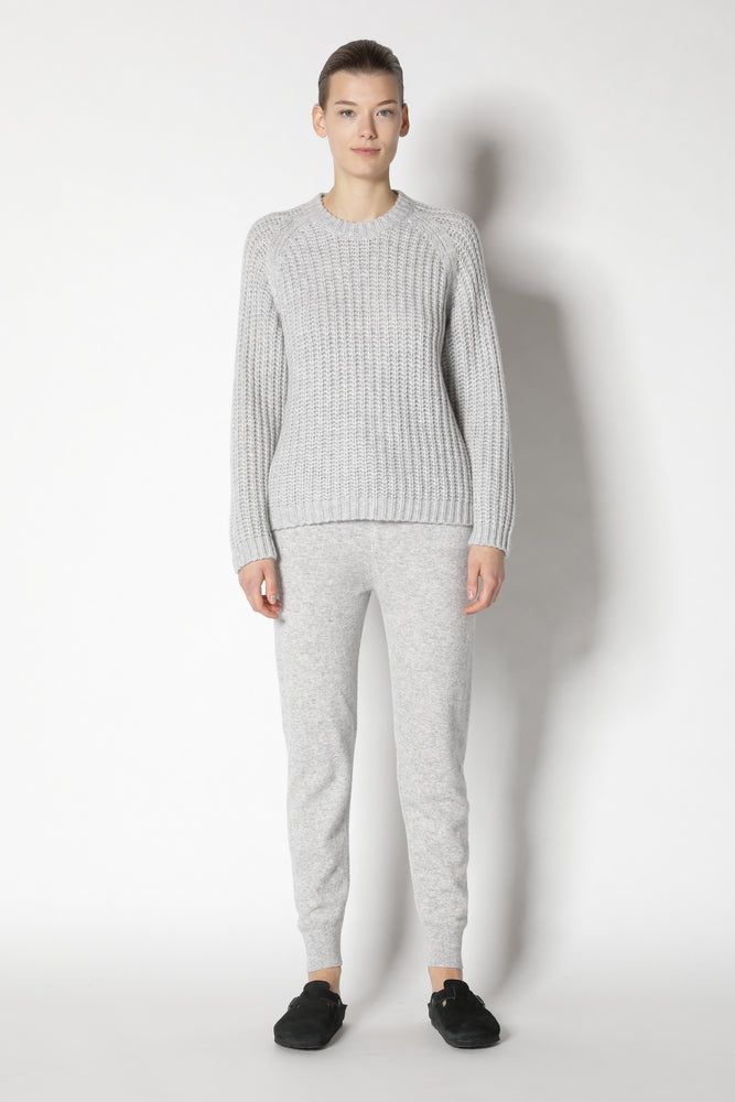 blurry ribbed crew jumper
