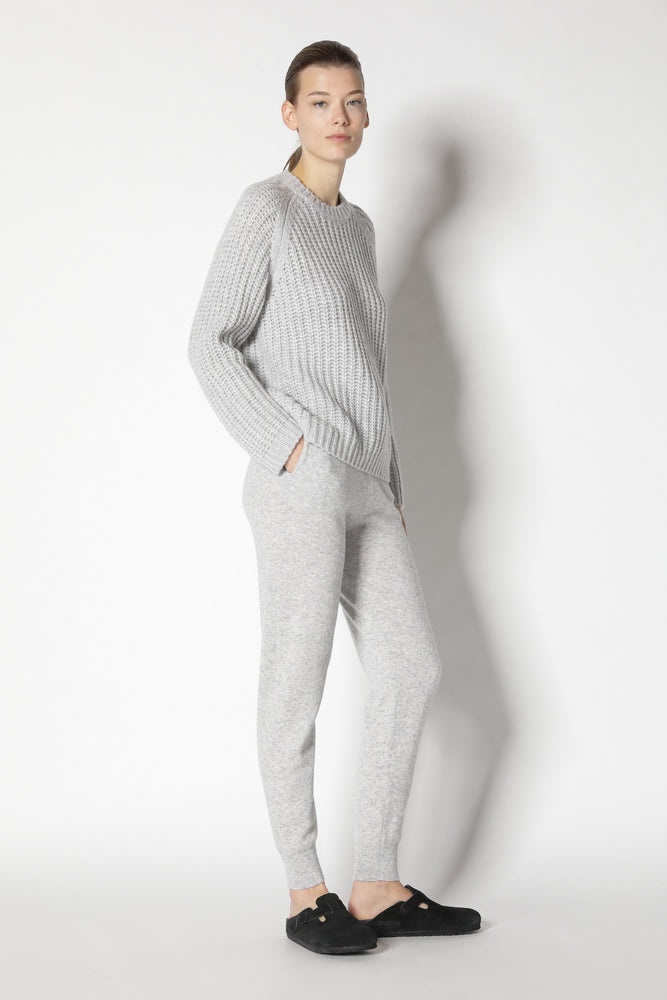 blurry ribbed crew jumper