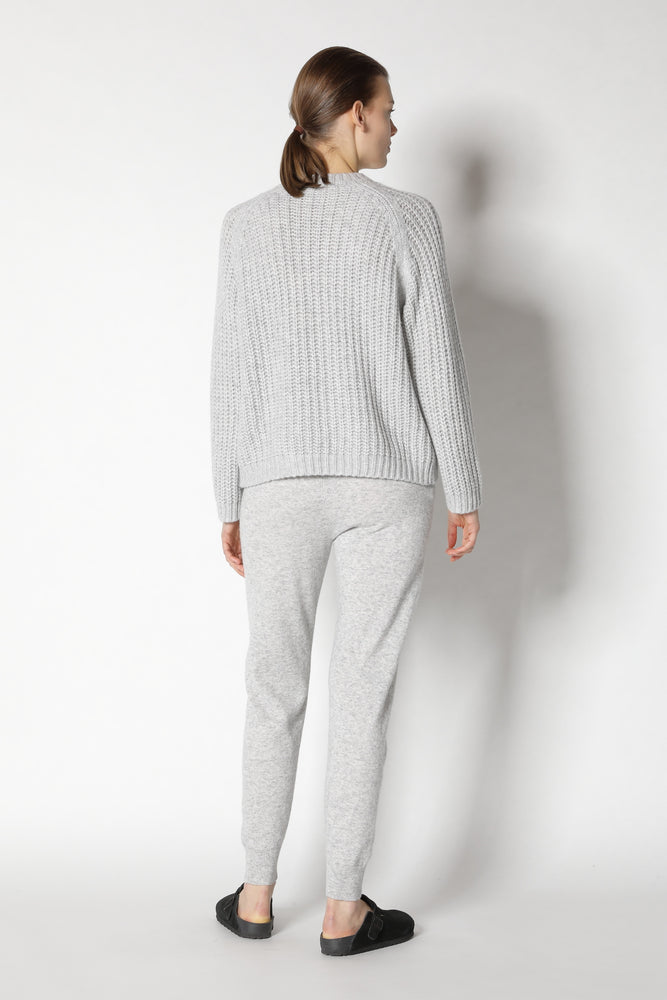 blurry ribbed crew jumper