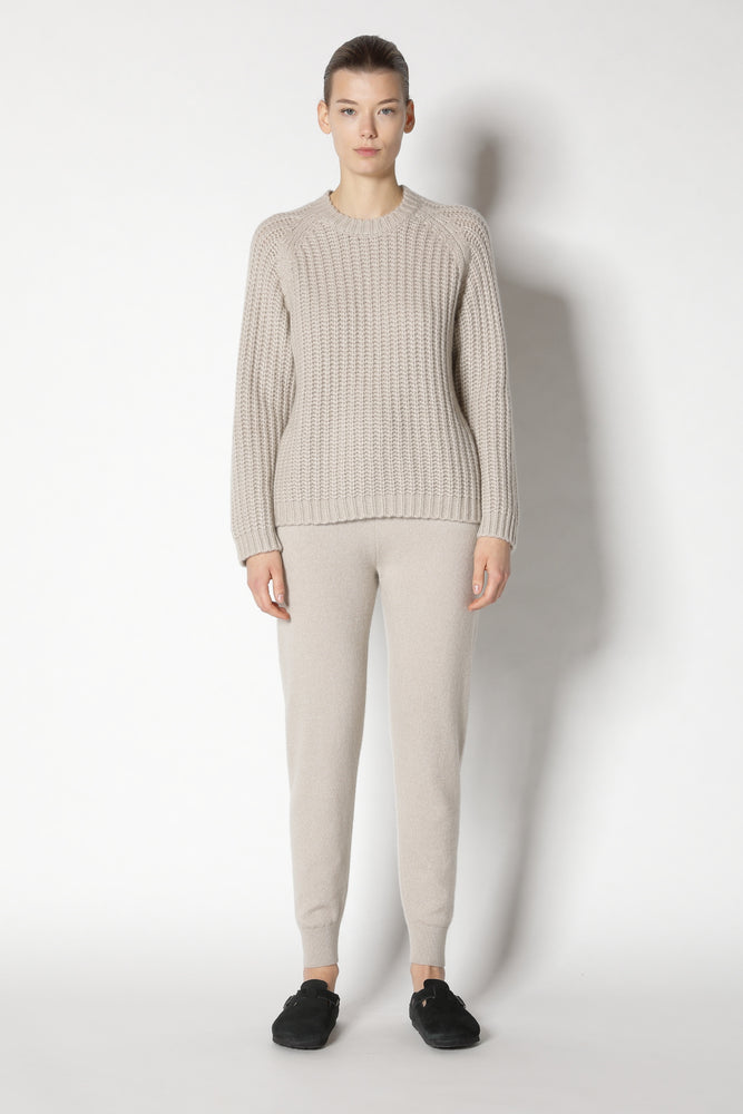 blurry ribbed crew jumper