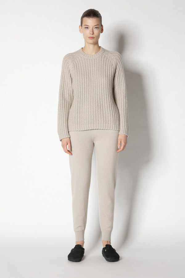 blurry ribbed crew jumper