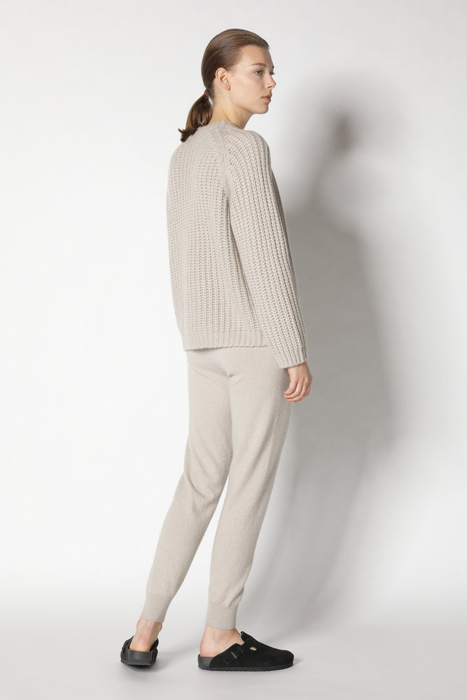 blurry ribbed crew jumper