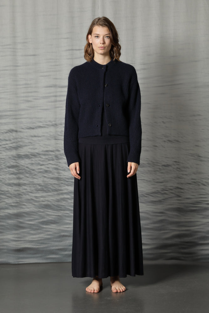 fluffy ribbed crew jacket