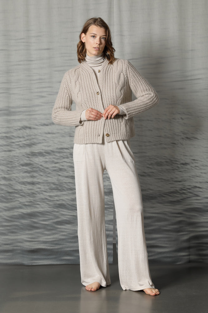 fluffy chunky cable jacket