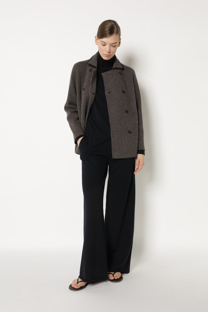 wide herringbone caban jacket
