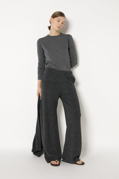 glencheck slip on palazzo pants