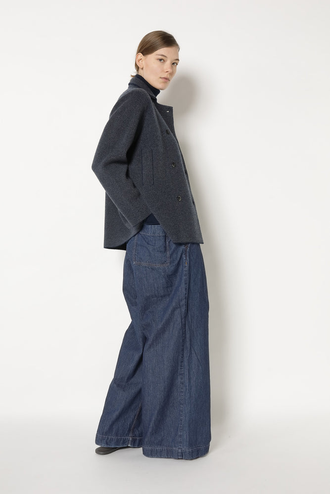wide herringbone caban jacket
