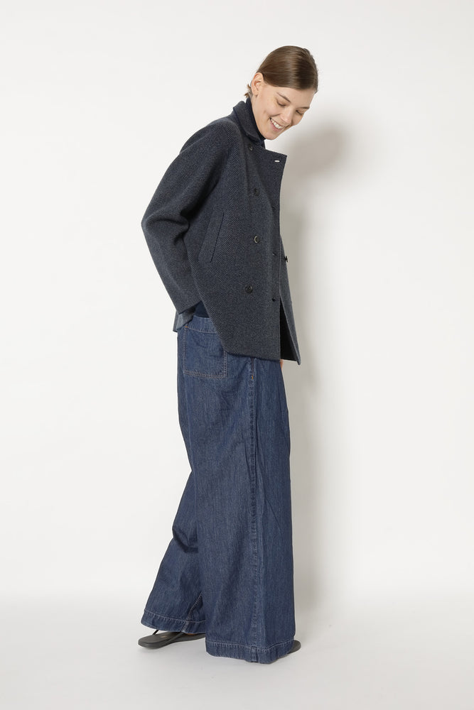 wide herringbone caban jacket