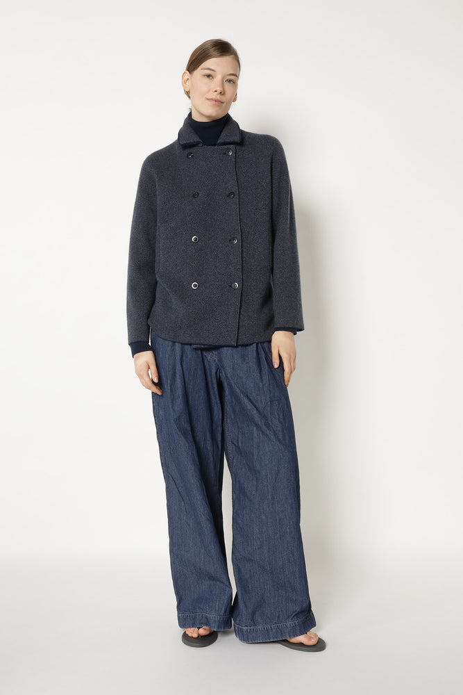 wide herringbone caban jacket