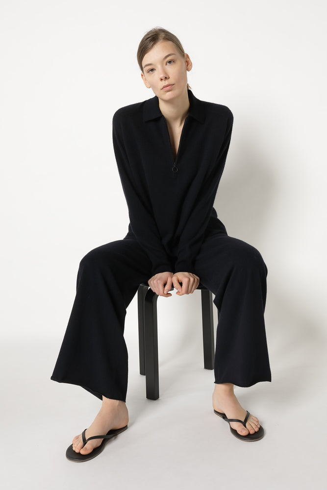 comfy zipped polo jumper