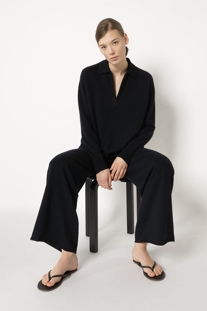 comfy zipped polo jumper