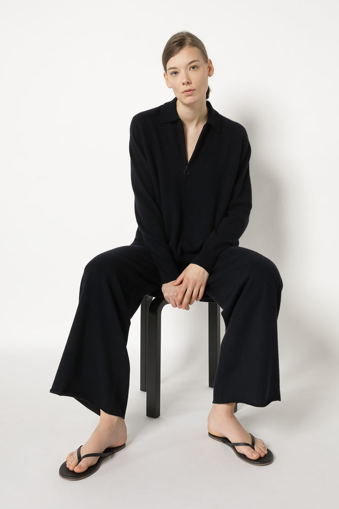 comfy zipped polo jumper