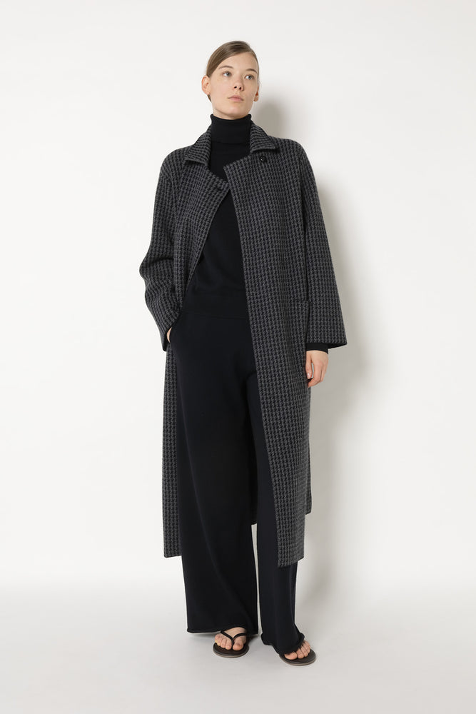 houndstooth maxi coat