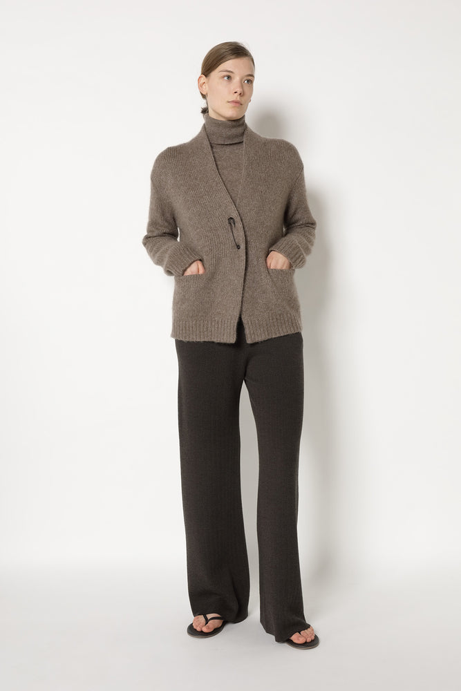 fluffy pinned cardigan