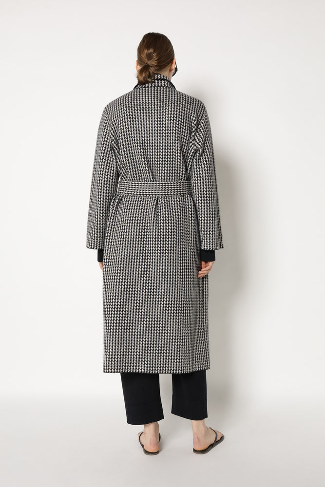 houndstooth maxi coat