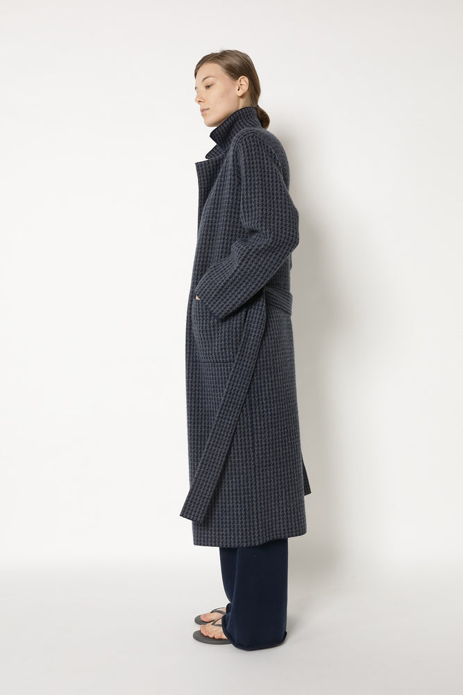 houndstooth maxi coat