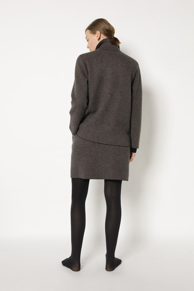 wide herringbone caban jacket