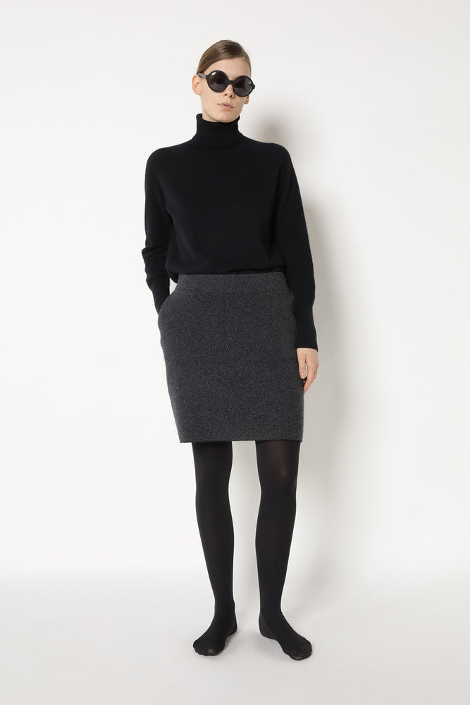 slim herringbone slip on skirt