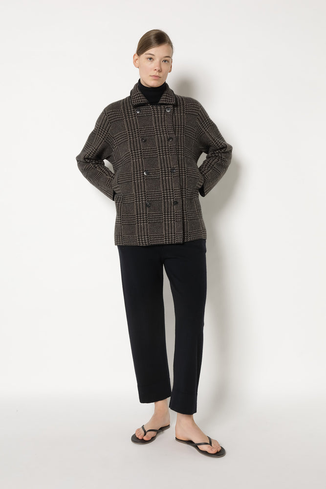 glencheck caban jacket