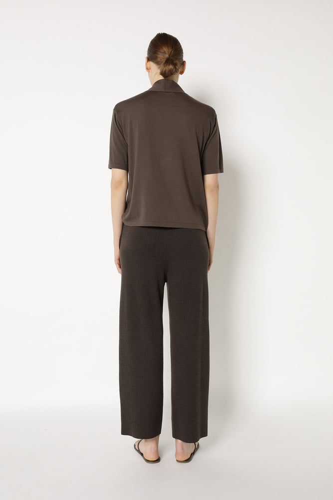 herringbone slip on cropped pants