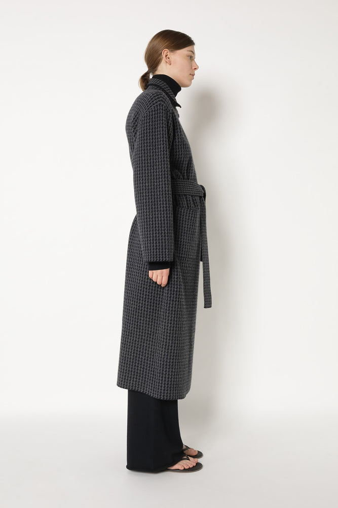 houndstooth maxi coat