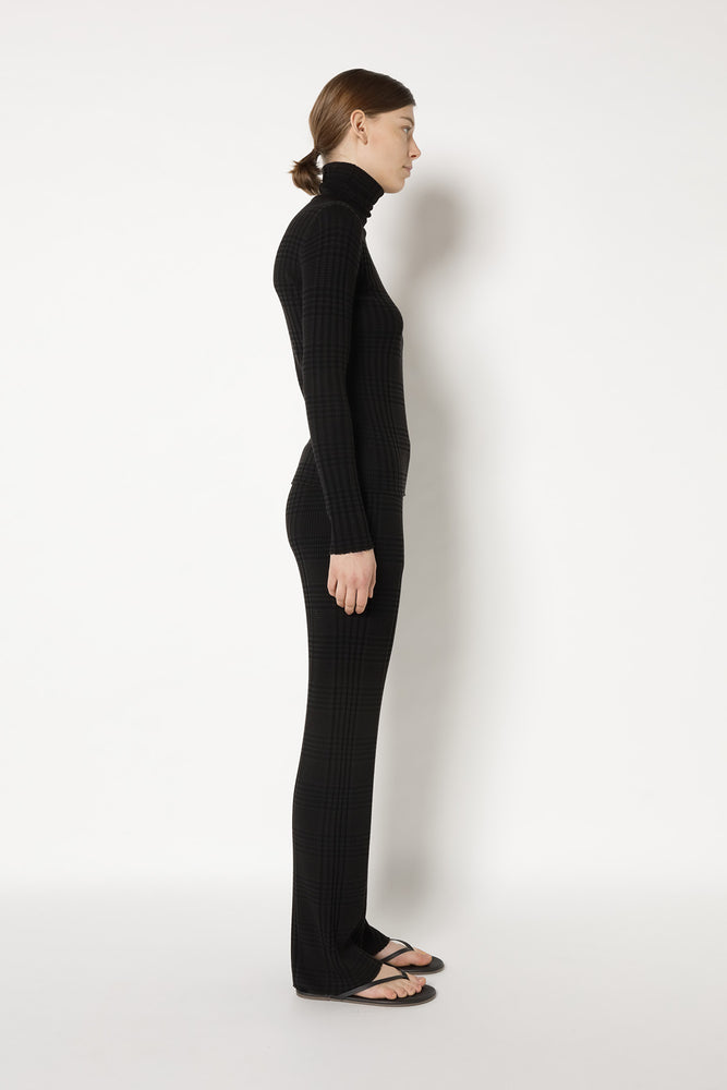 extrafine checked turtleneck
