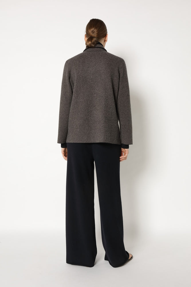 wide herringbone caban jacket