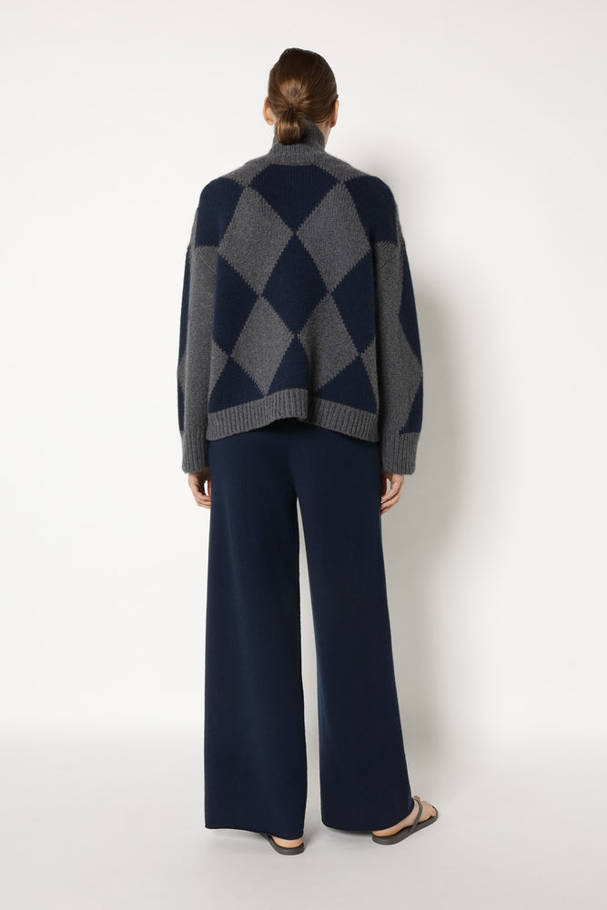 comfy argyle intarsia jumper