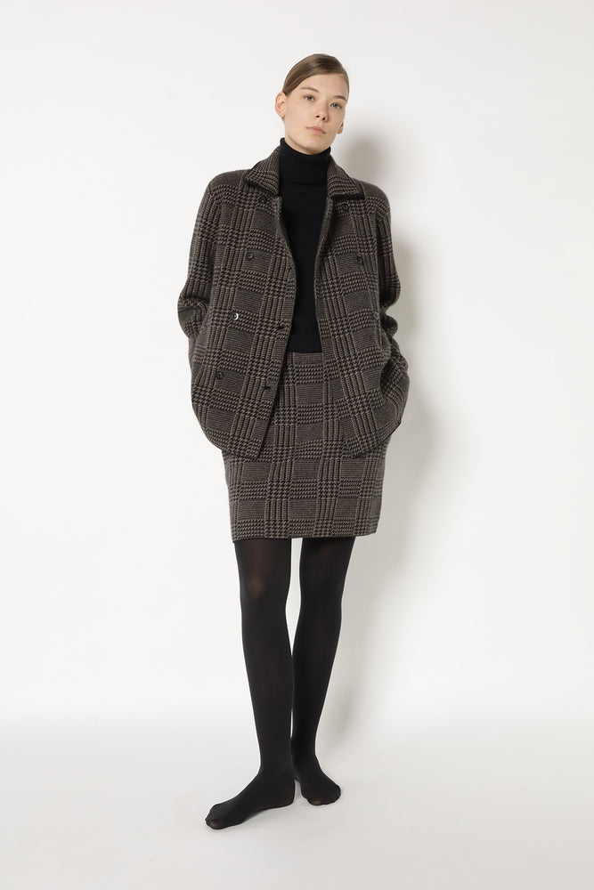 glencheck caban jacket