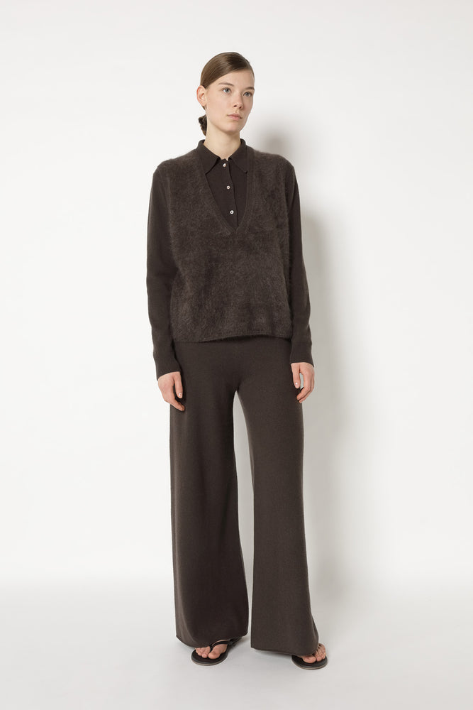 furry deep V slipover