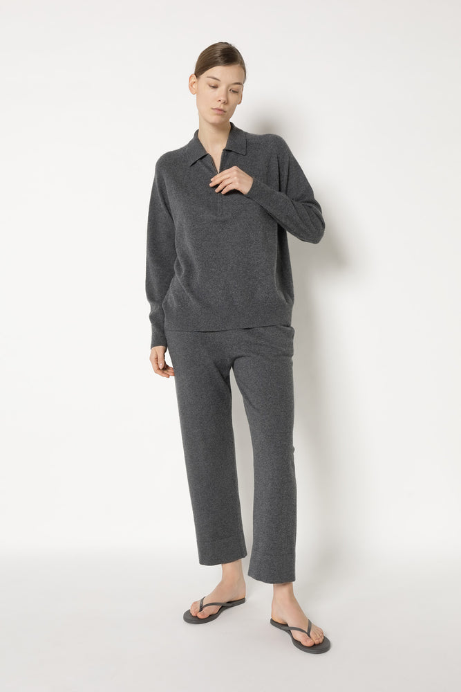 comfy zipped polo jumper