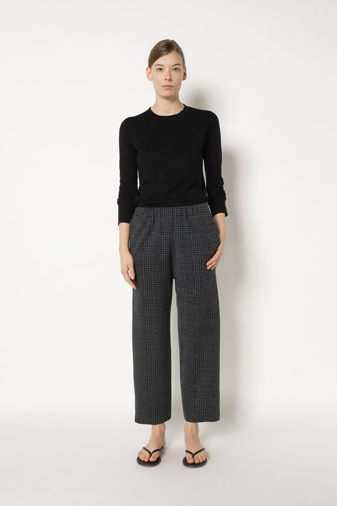 glencheck slip on cropped pants