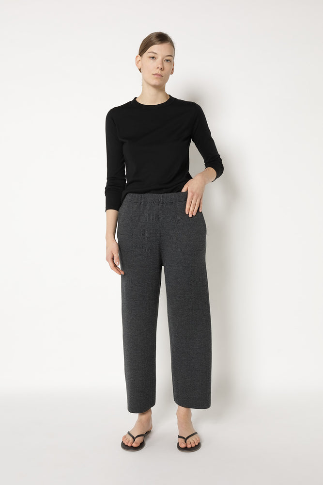 herringbone slip on cropped pants