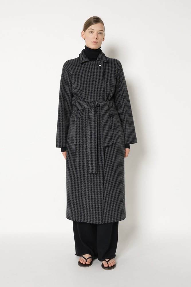 houndstooth maxi coat
