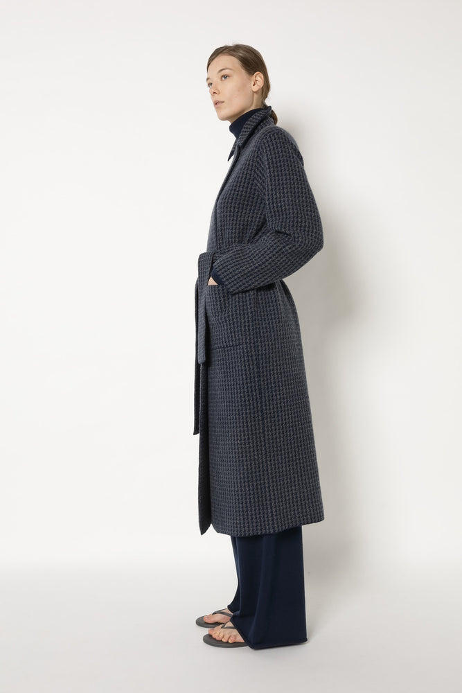 houndstooth maxi coat