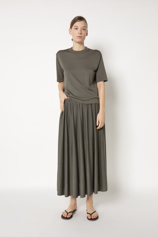 silky slip on circle skirt