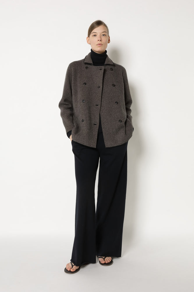 wide herringbone caban jacket