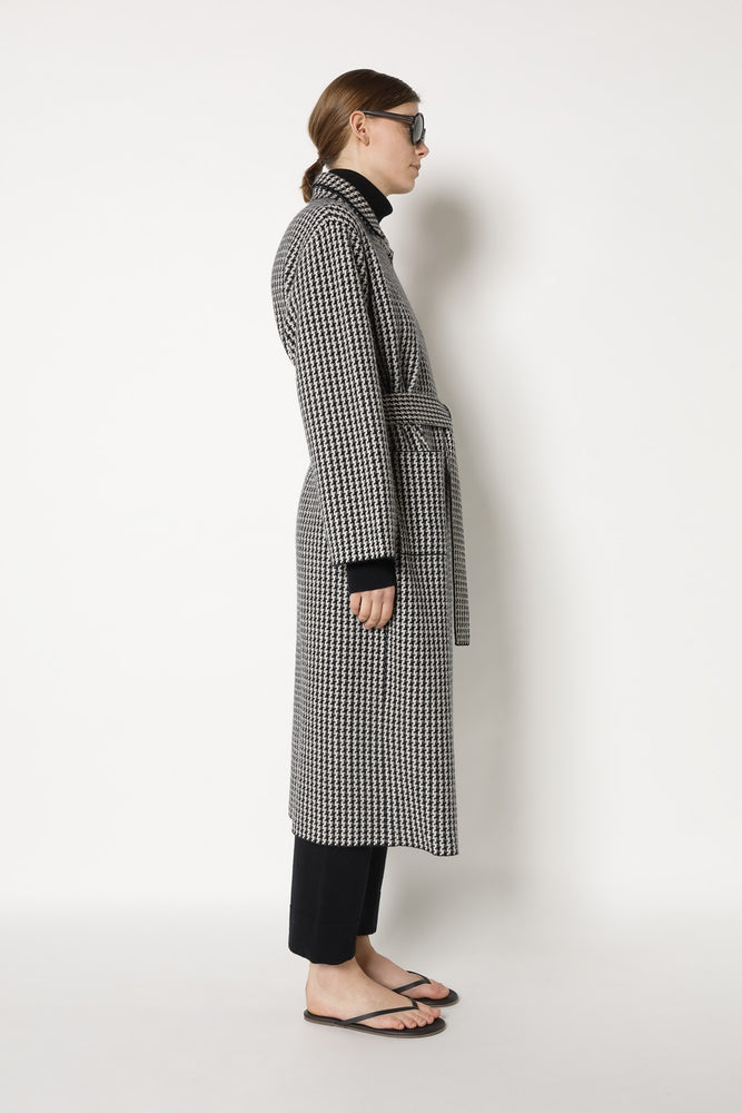 houndstooth maxi coat