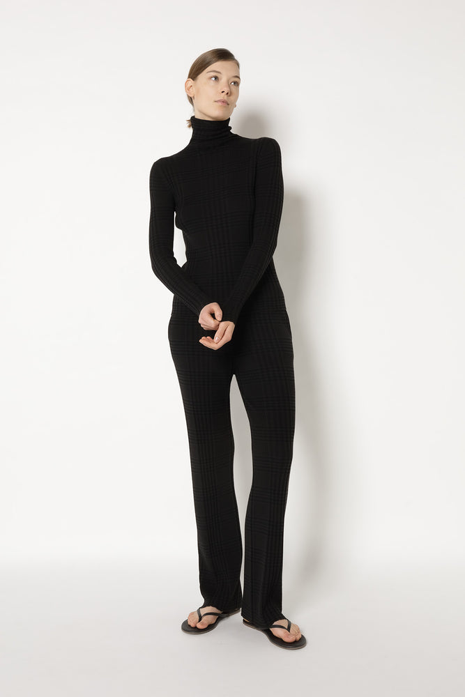 extrafine checked turtleneck