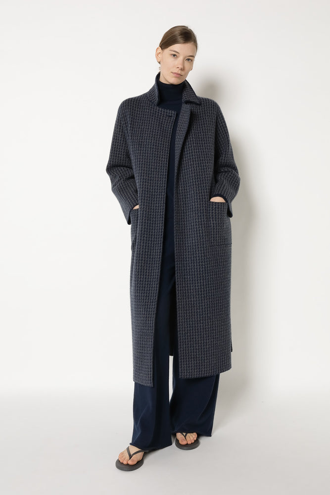 houndstooth maxi coat