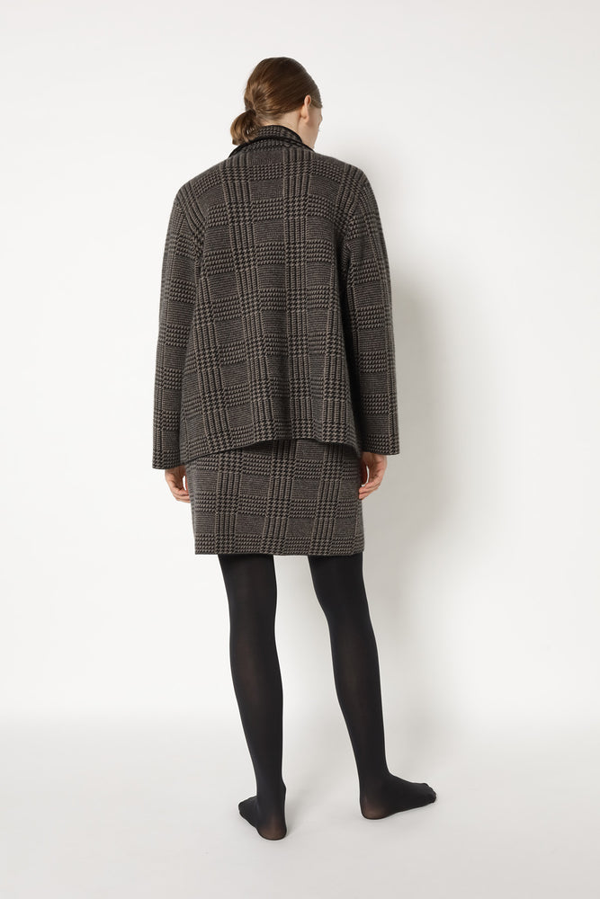 glencheck caban jacket