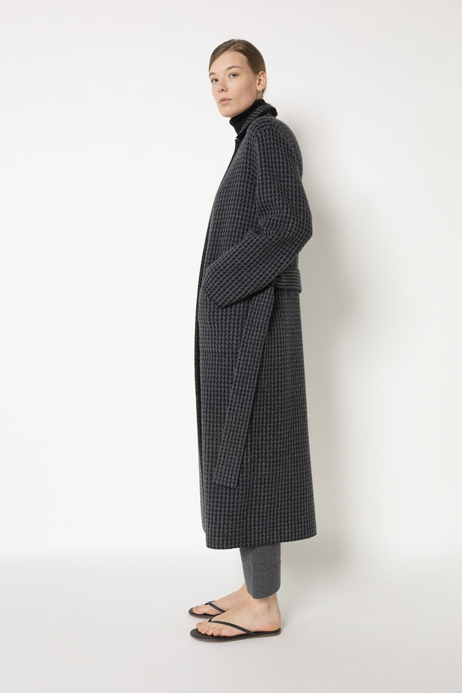 houndstooth maxi coat