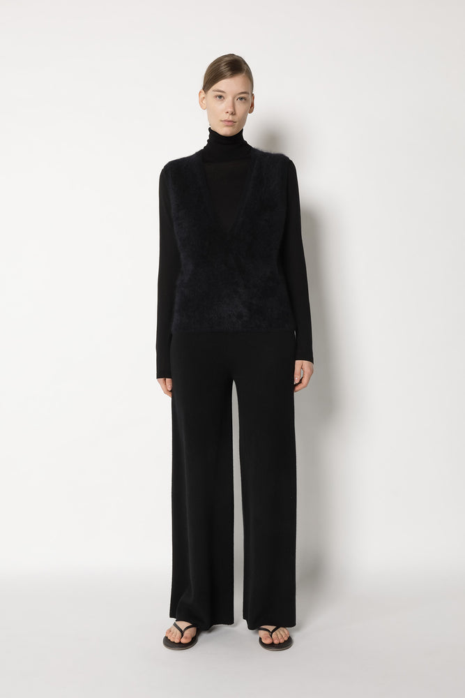 furry deep V slipover