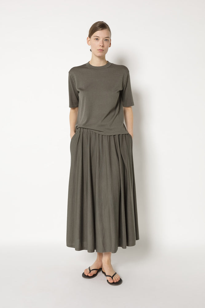 silky slip on circle skirt