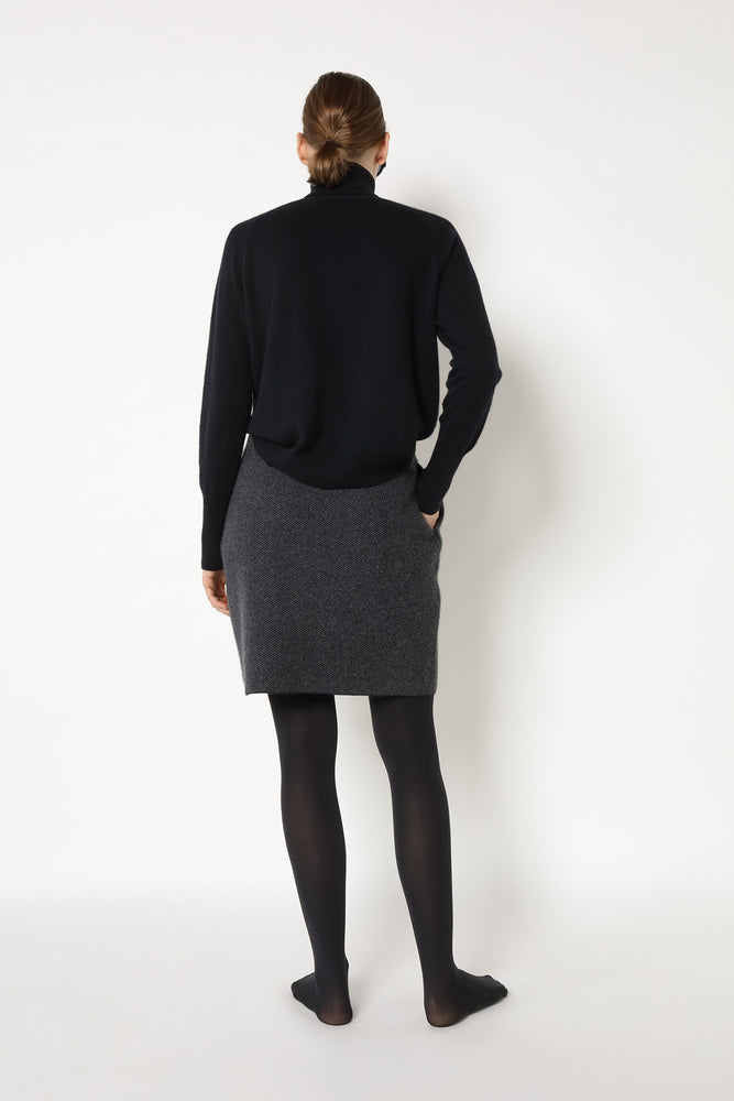slim herringbone slip on skirt