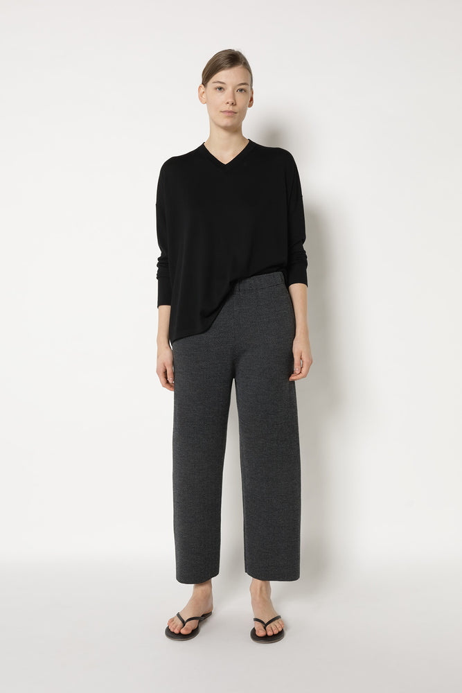 herringbone slip on cropped pants