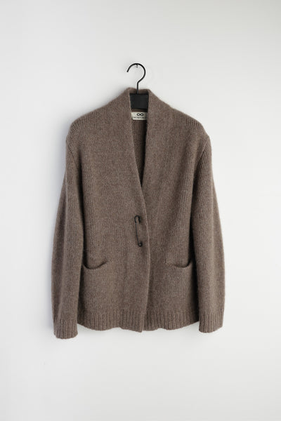 fluffy pinned cardigan
