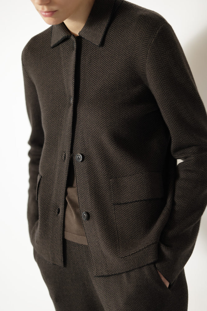 herringbone shirt jacket