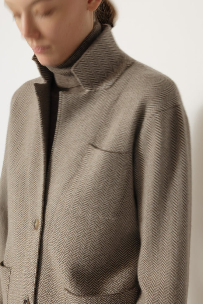 slim herringbone 2 button jacket