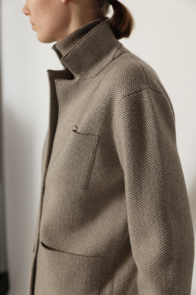 slim herringbone 2 button jacket
